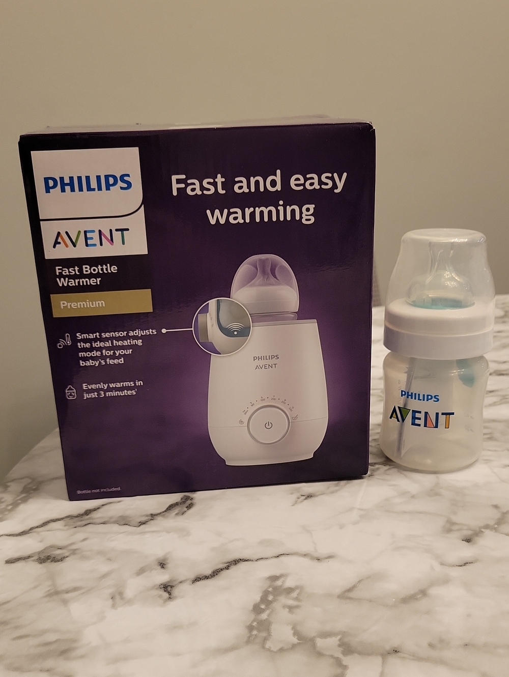 Never used philips Avent Fast Bottle Warmer plus bottle